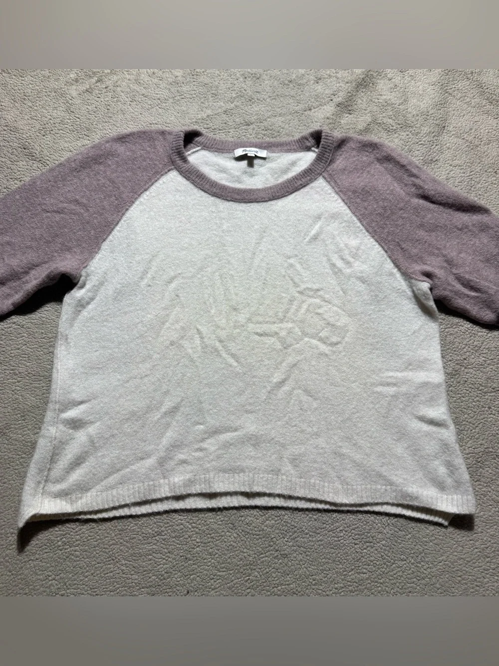 Madewell‎ Sweater Womens Large Colorblock Alpaca Wool Blend Knit Pullover Crew